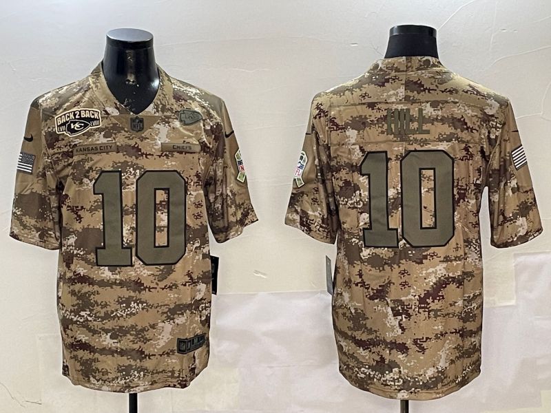 Men Kansas City Chiefs #10 Hill Camo Nike 2025 Salute to Service Limited NFL Jersey style 4